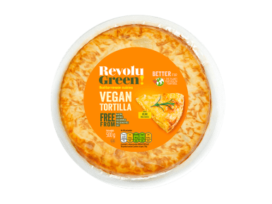 Tortilla vegana con cebolla